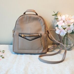 EMPERIA Kayli Faux Tan Leather Mini Backpack Purse